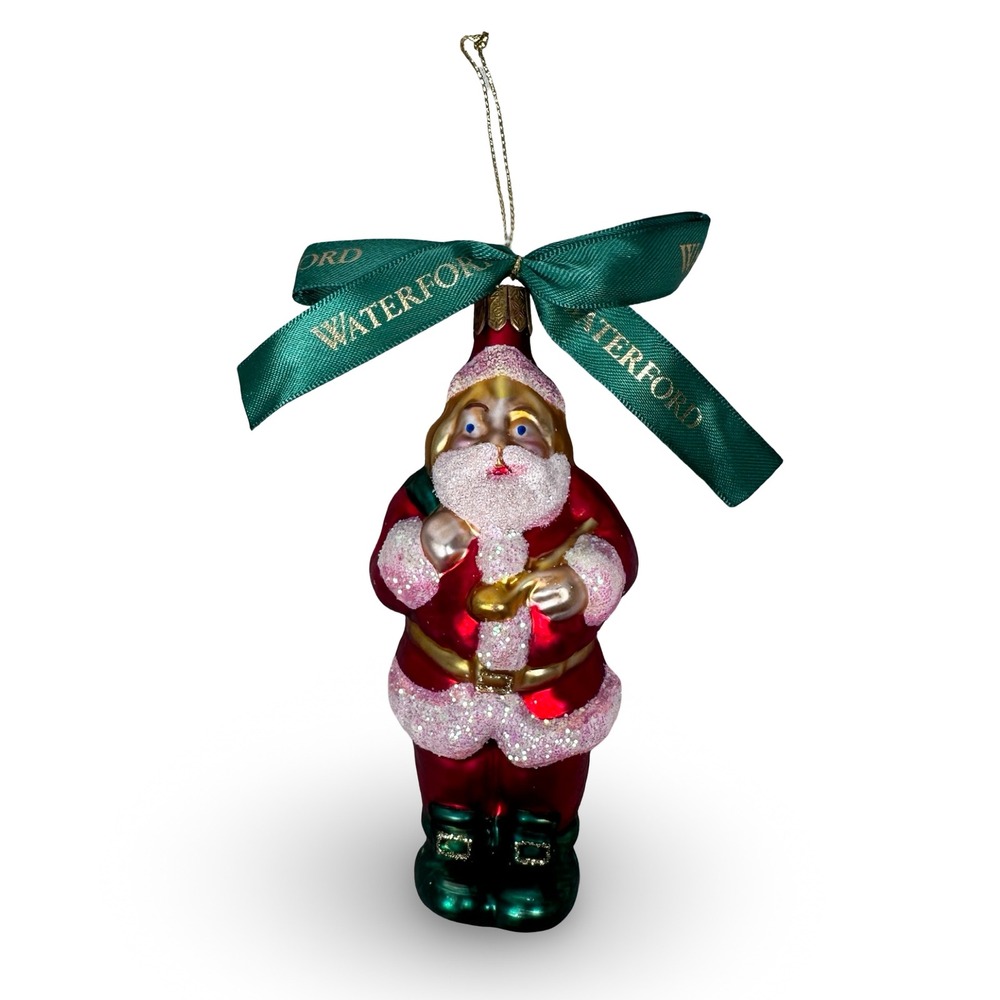 Waterford Holiday Heirlooms Santa Warm Wishes Blown Glass Christmas Ornament